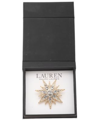 Gold-Tone Crystal Starburst Pin