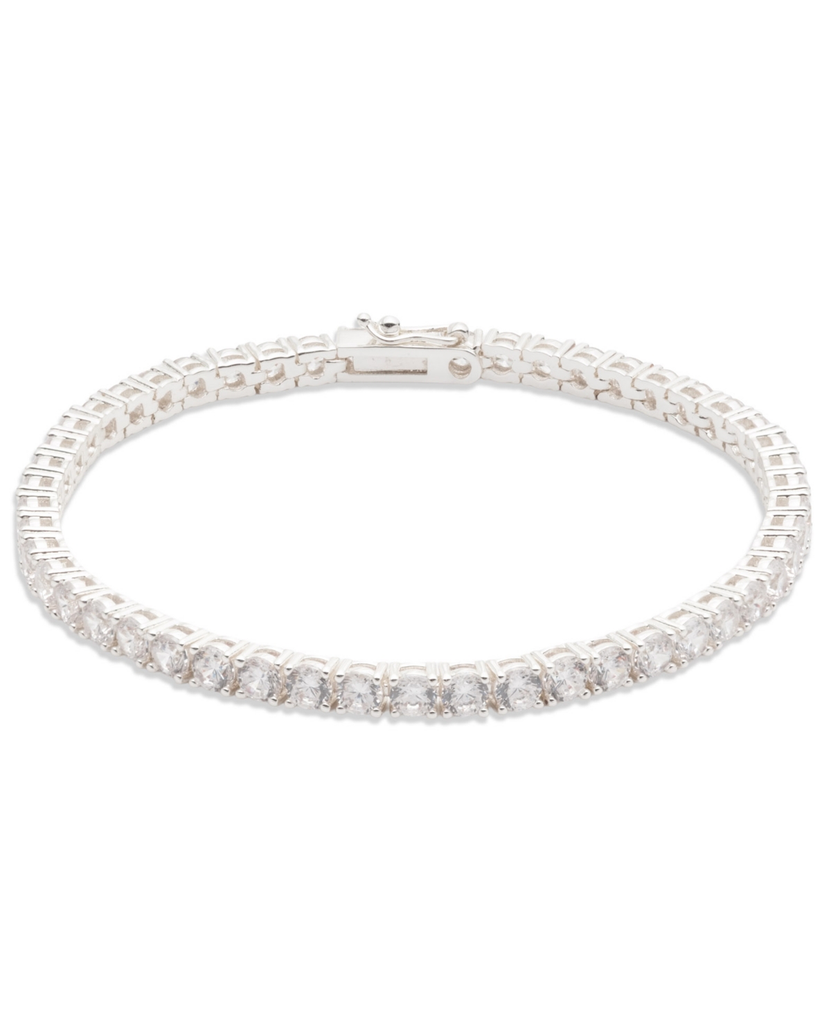 Ralph Lauren Cubic Zirconia Tennis Flex Bracelet In Burgundy