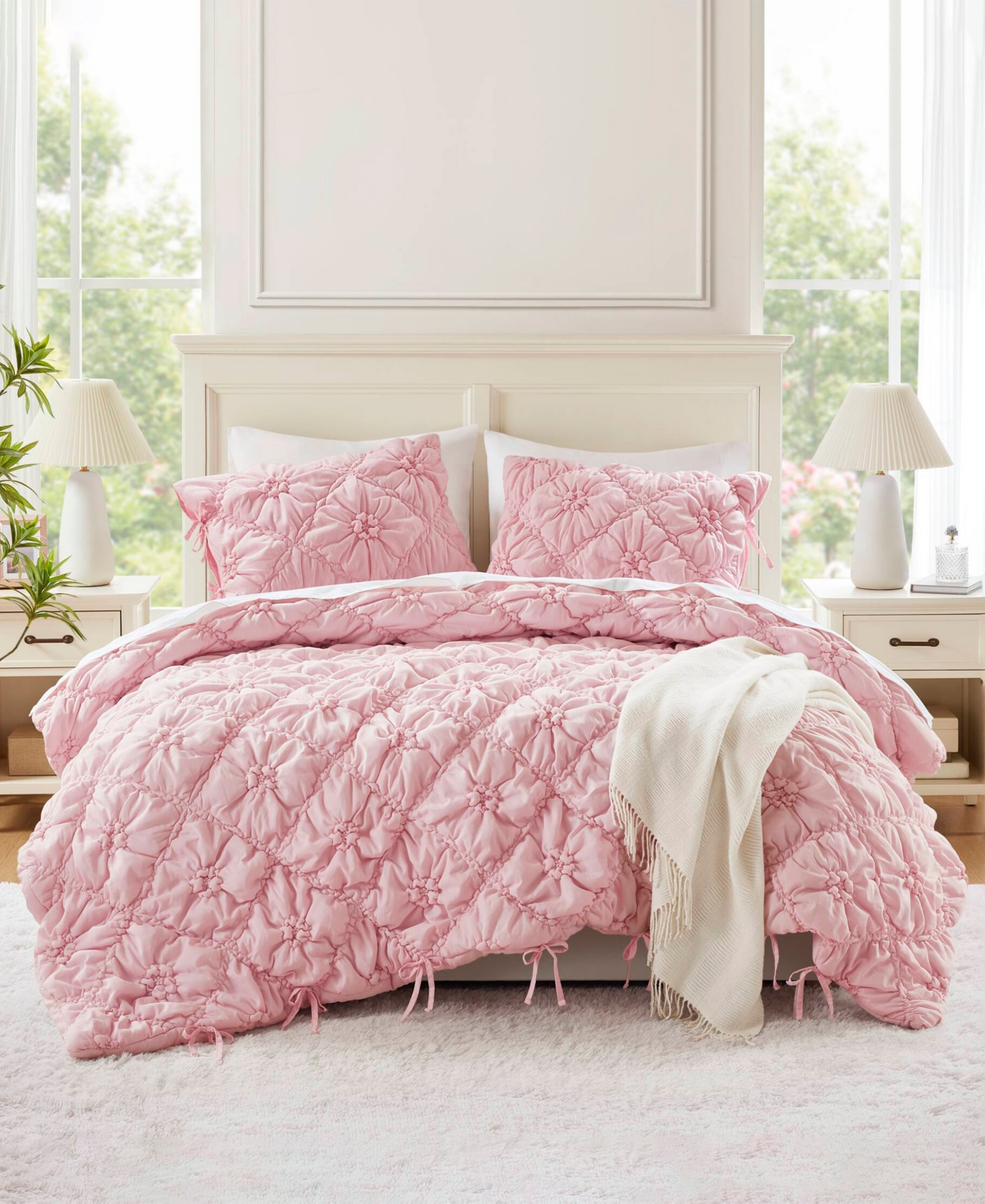 Intelligent Design Lily Floral 3-pc. Comforter Set, King In Pink