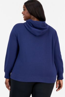 Plus Size Relaxed Full-Zip Fleece Hoodie