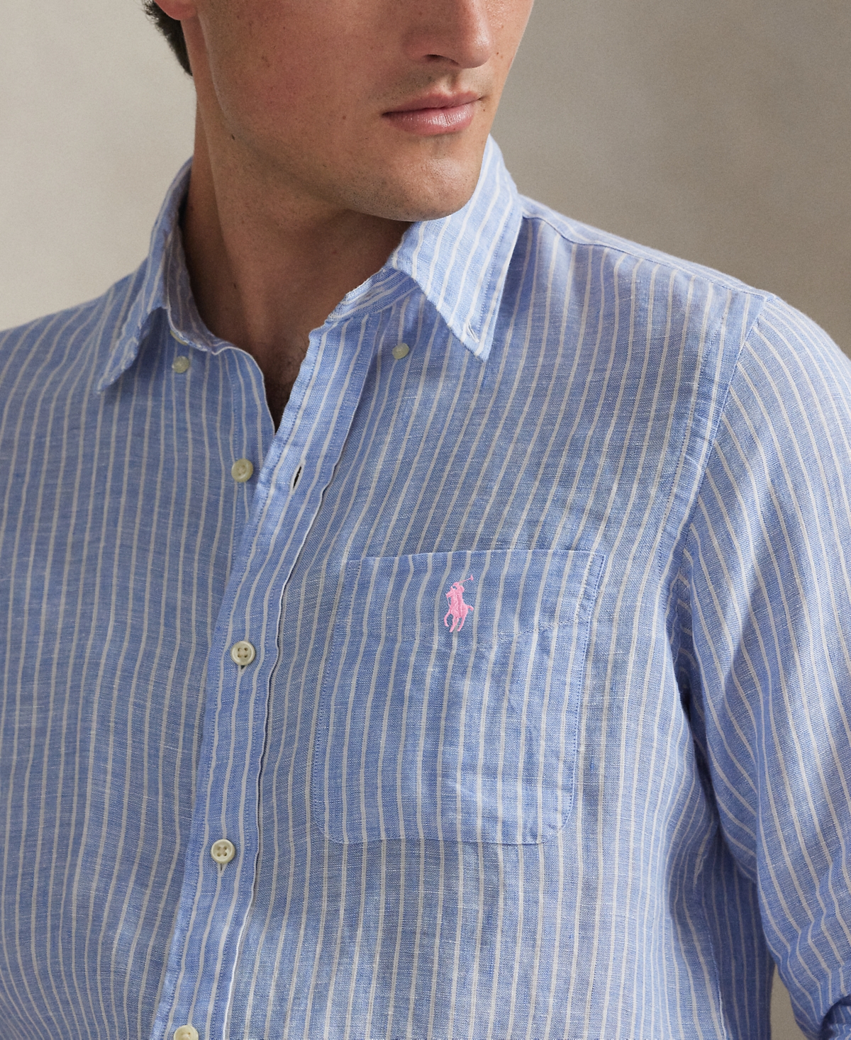 Polo Ralph Lauren Men's Classic Fit Linen Shirt In Blue