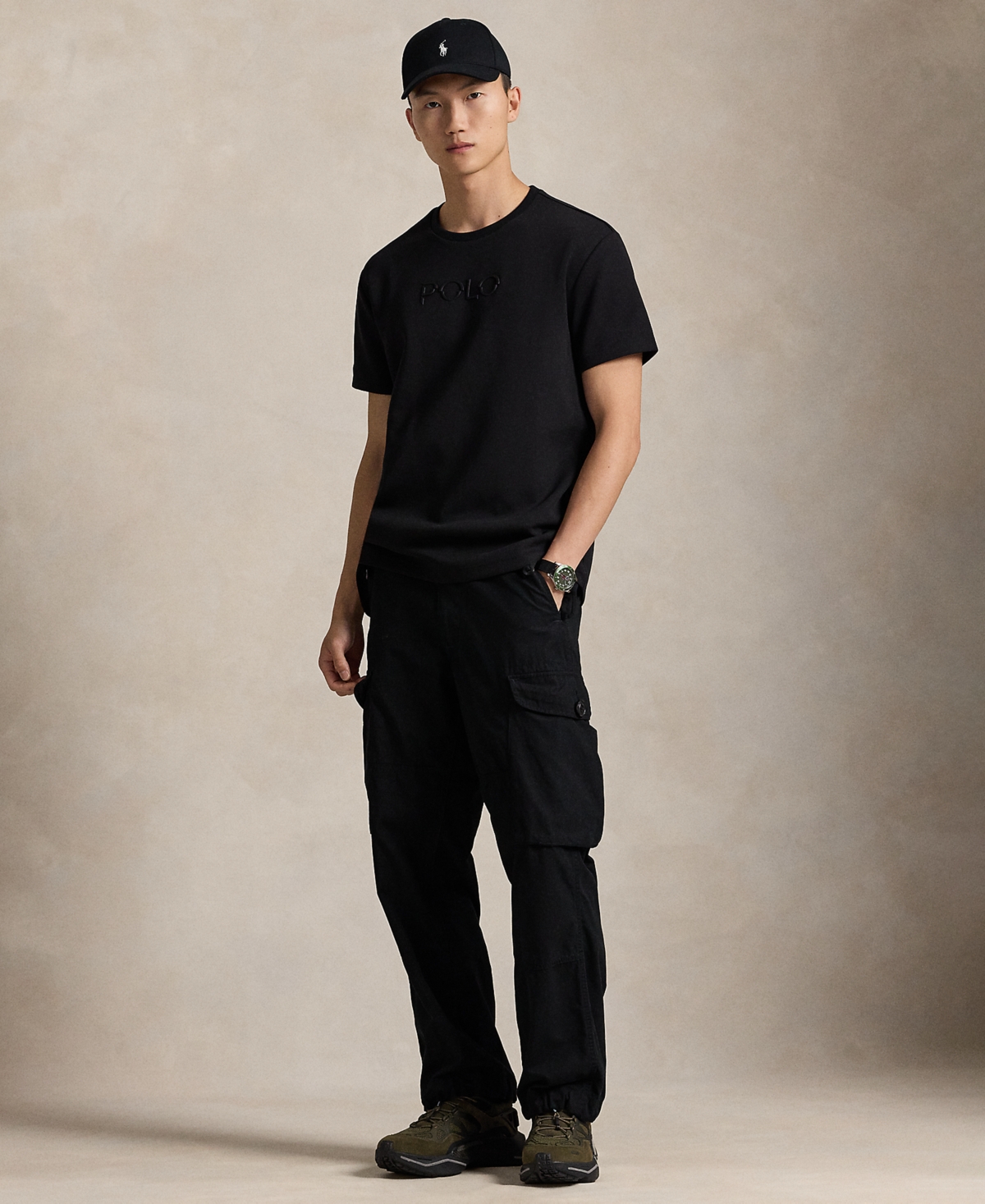 Polo Ralph Lauren Men's Classic Fit Logo Double-knit T-shirt In Black