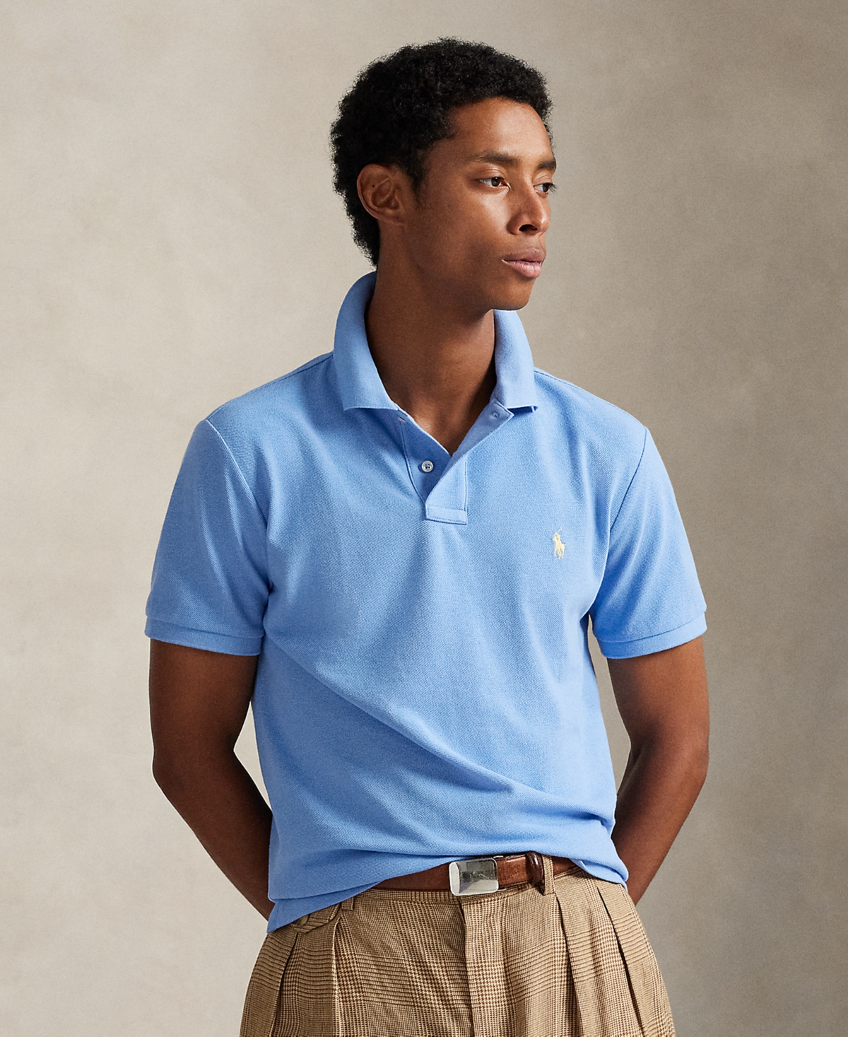 Polo Ralph Lauren Men's Custom Slim Fit Mesh Polo In Blue