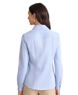 Women's Easy Care Button Up Long Sleeve Blouse 