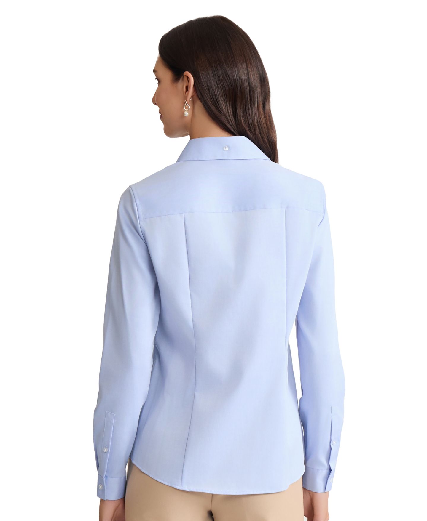 Женская блузка Jones New York Easy Care Button Up Long Sleeve Blouse, цвет: Синий — фото 4