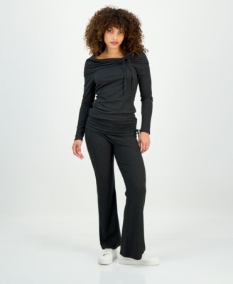 I.N.C. International Concepts - Petite Foldover-Waist Wide-Leg Pants