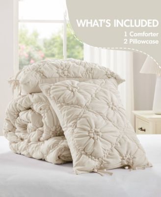 Lily Floral Embroidery 3-Pc. Comforter Set, Full/Queen