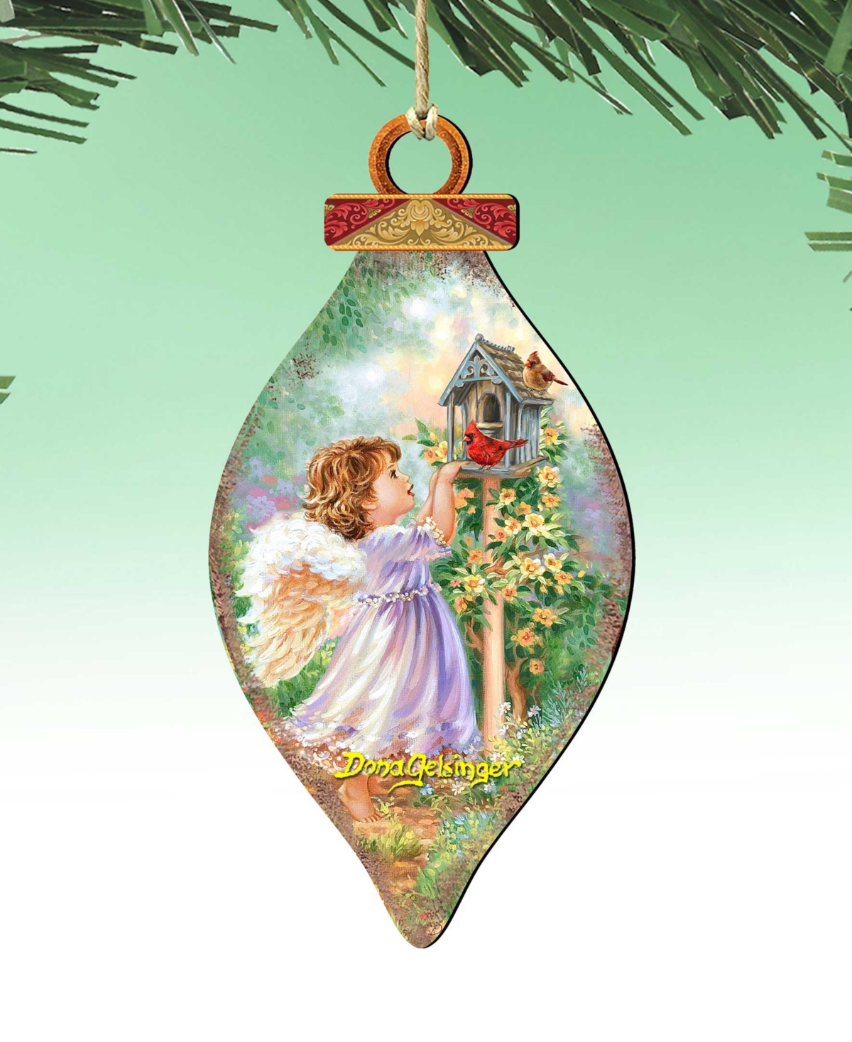 Designocracy Angels Are Near Holiday Ornament In Multi