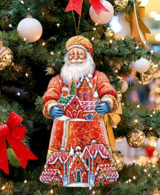 Santa's Gingerbread House Wooden Ornament