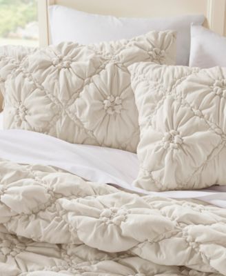 Lily Floral Embroidery 3-Pc. Comforter Set, Full/Queen