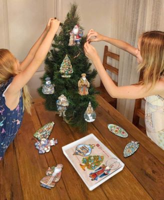 Greece Inspired Santa Ornaments, Set of 3