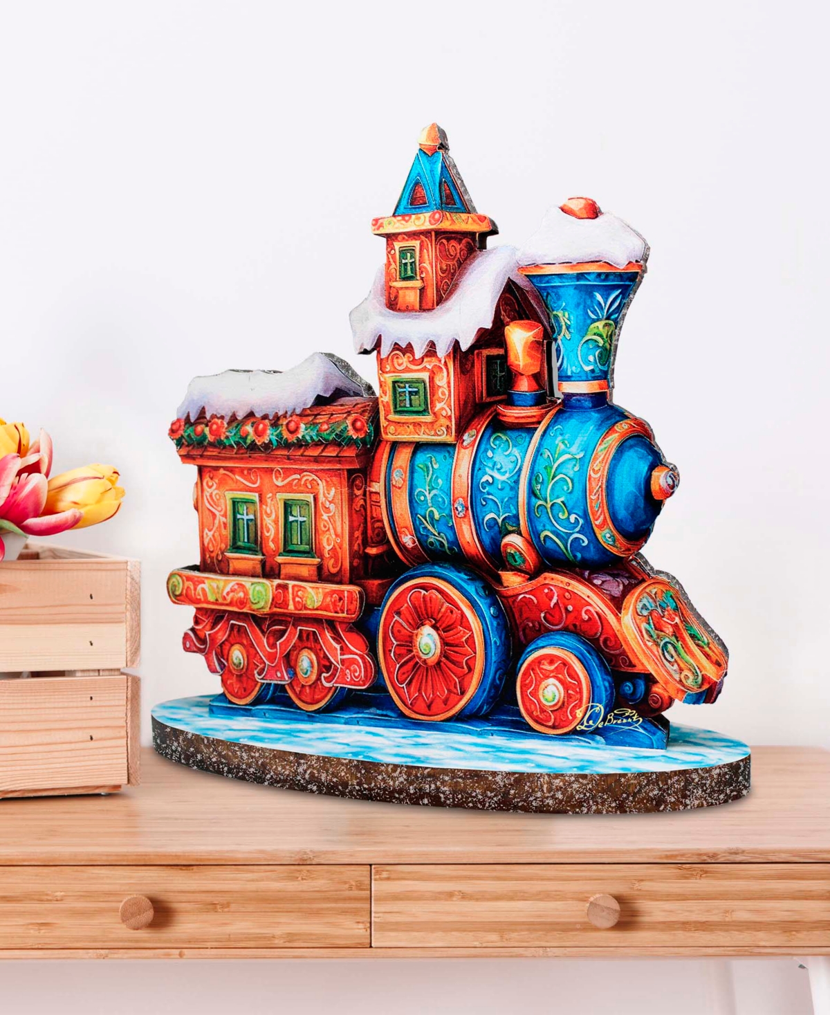 G.debrekht G. Debrekht Winter Express Train Centerpiece In Multi