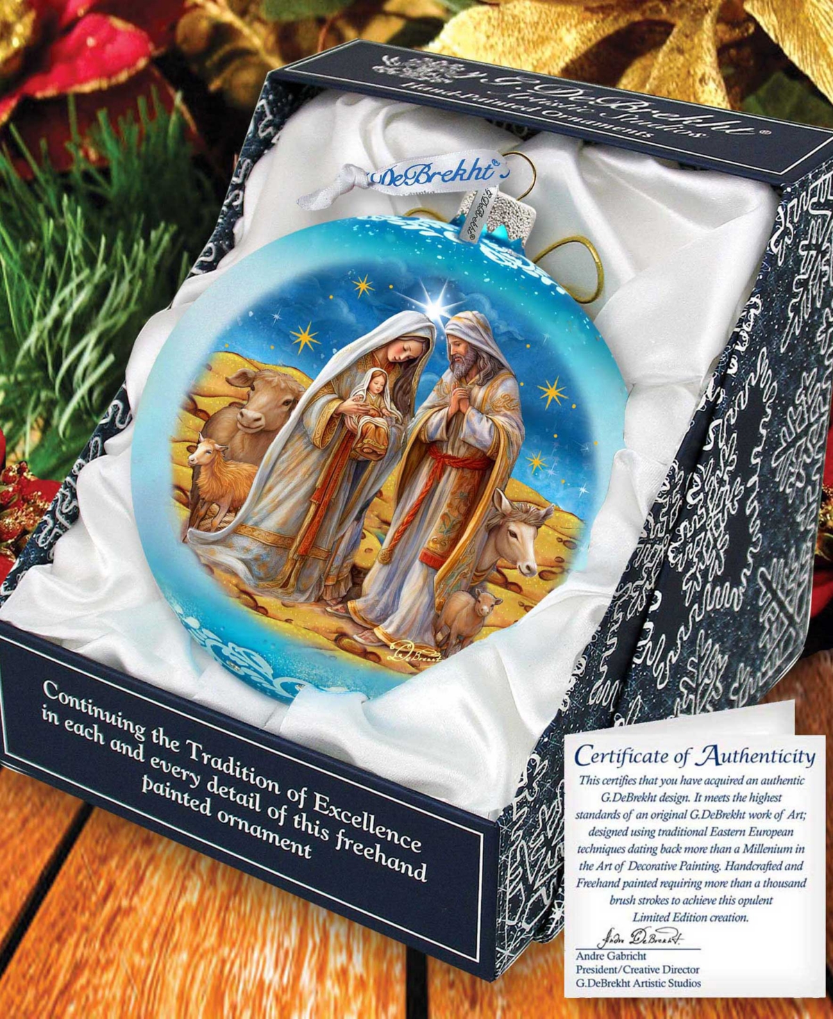 G.debrekht G. Debrekht Bethlehem's Miracle Glass Ornament In Multi