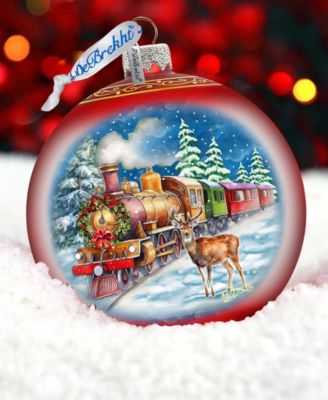 Antler Express LE Glass Christmas Ornament