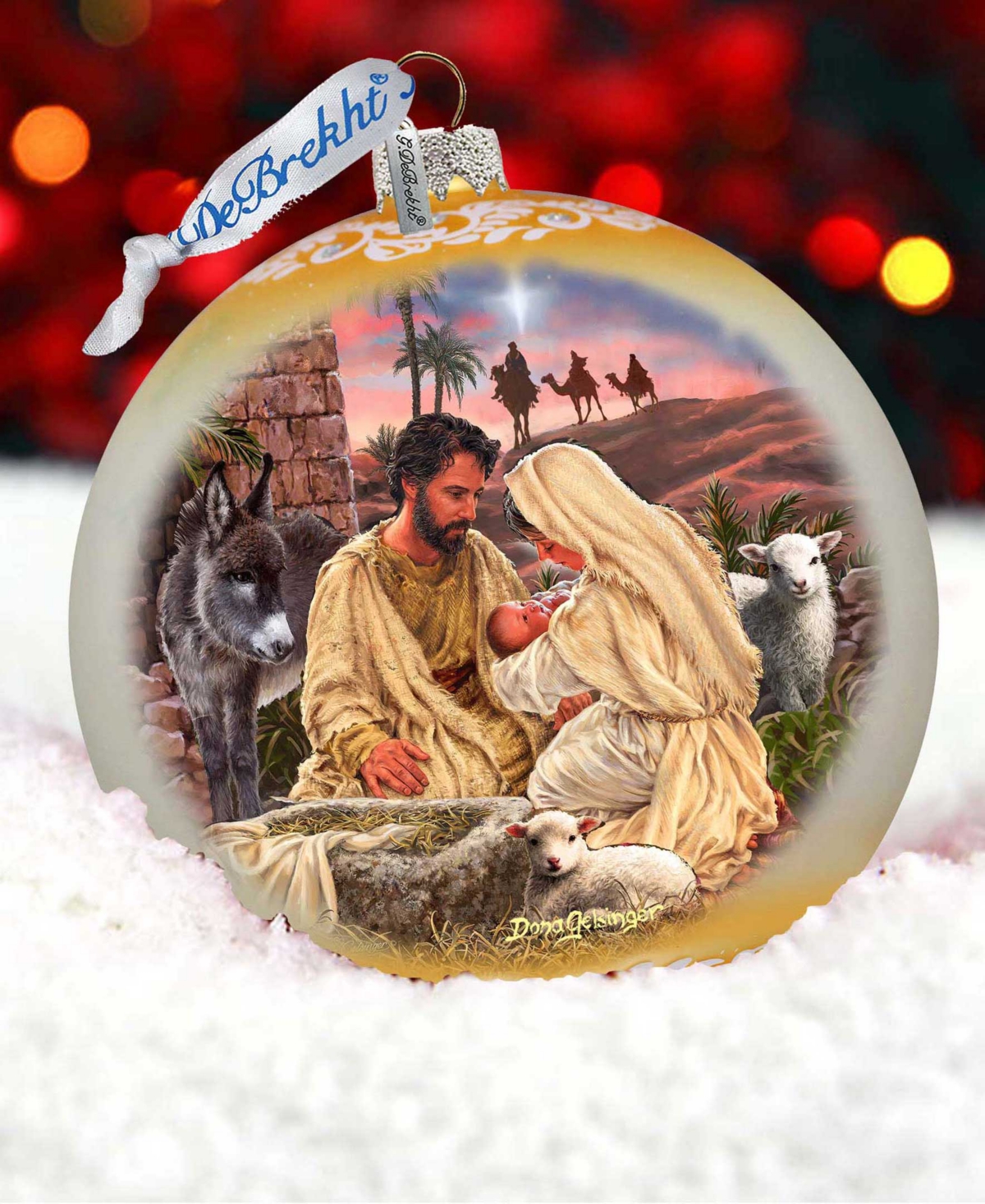 G.debrekht G. Debrekht A Miracle Is Born Le Glass Holiday Ornament In Multi