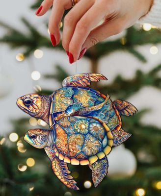 Turtles Christmas Wooden Ornament