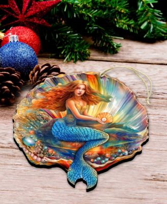 Mermaid in the Shell Christmas Ornament