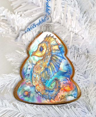 Seahorse Christmas Glass Ornament