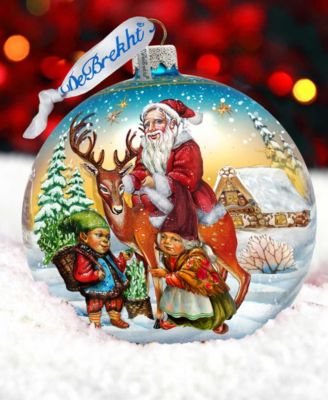 Vintage Sleigh Ride Glass Holiday Ornament