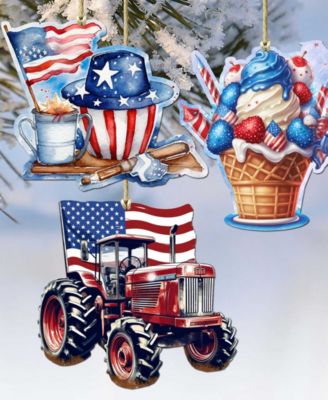 American Farmhouse Wooden Ornaments, Set of 3