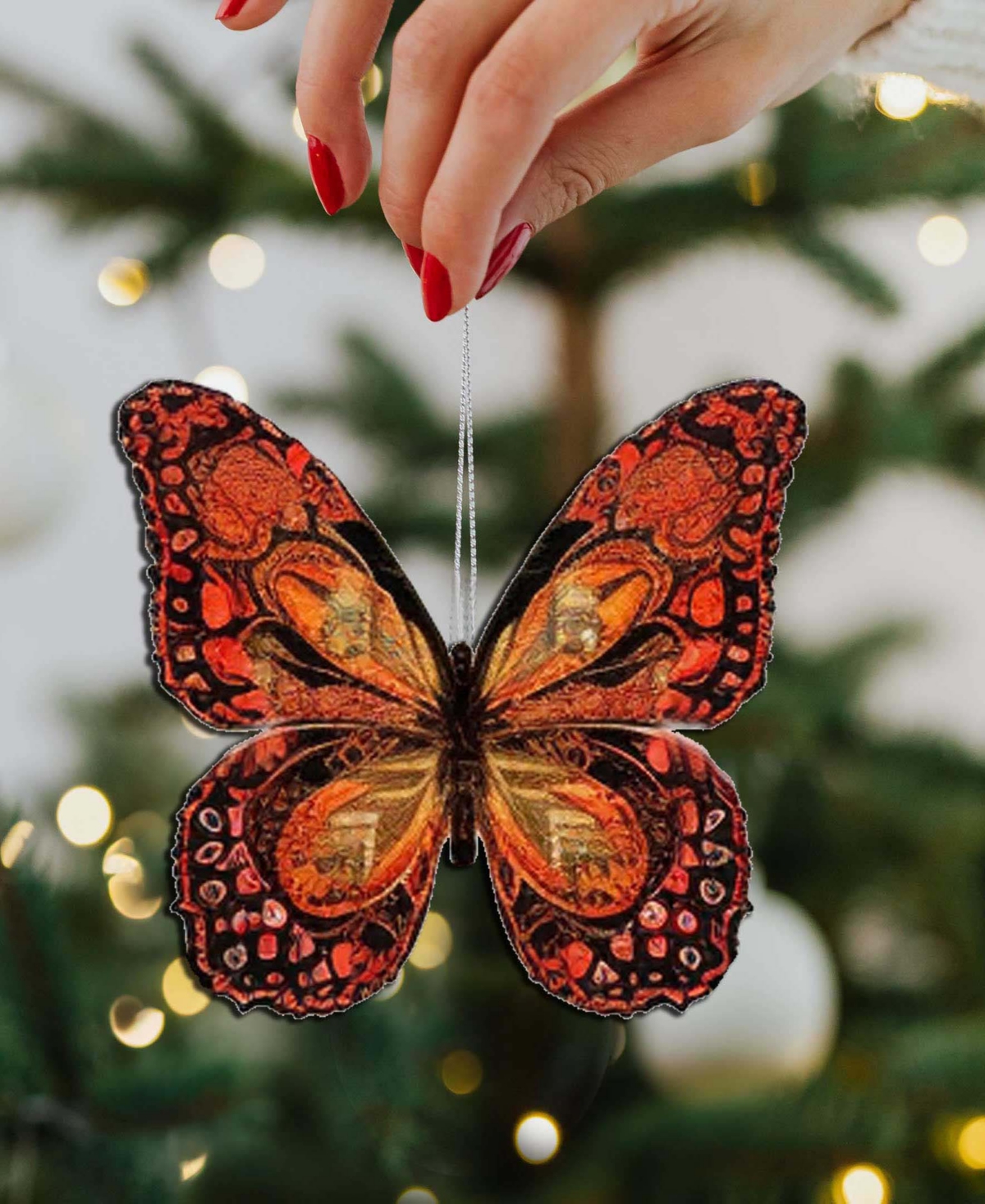 Designocracy Summer Butterfly Wooden Ornaments, Set Of 3 In Multi