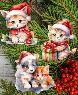 Christmas Cats Clip Ornaments, Set 3