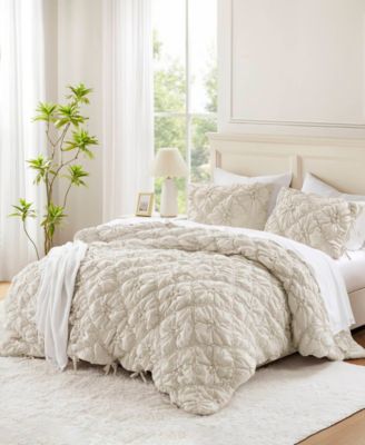 Lily Floral Embroidery 3-Pc. Comforter Set, Full/Queen