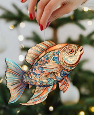 Colorful Fish Holiday Ornaments, Set of 3