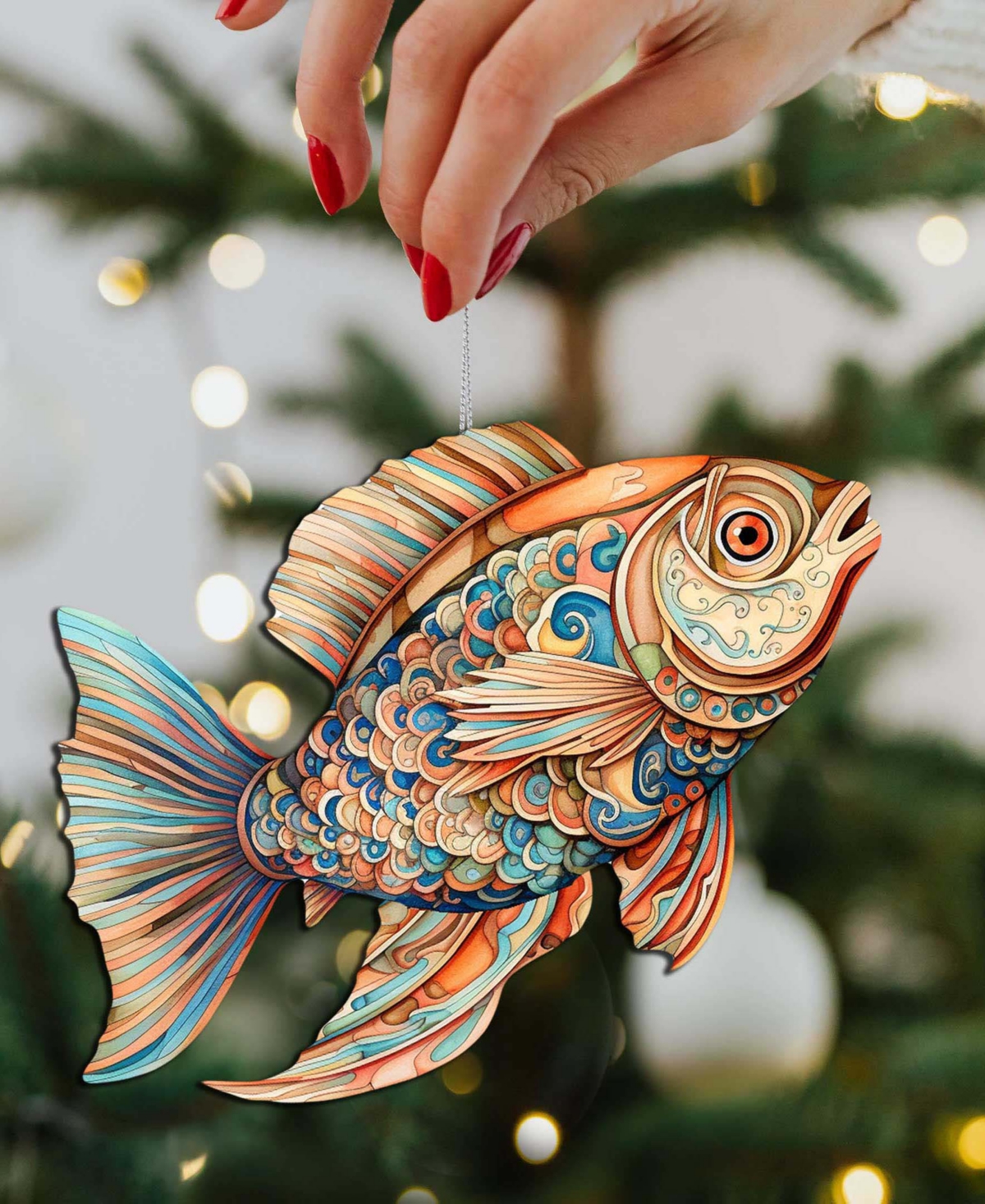 Designocracy Colorful Fish Holiday Ornaments, Set Of 3 In Multi