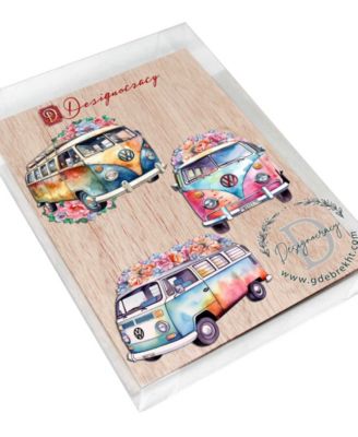Volkswagen Vans Wooden Clip Ornaments, Set of 3