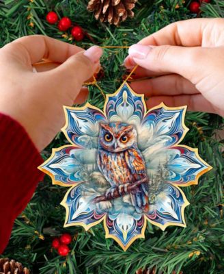 Great Horned Owl Snowflake Ornament
