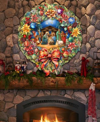 Nativity Wreath Holiday Door D&eacute;cor