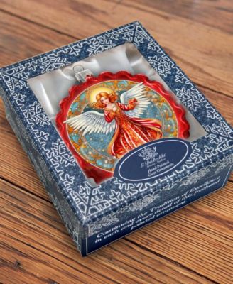 Angel with Love Glass Christmas Ornament