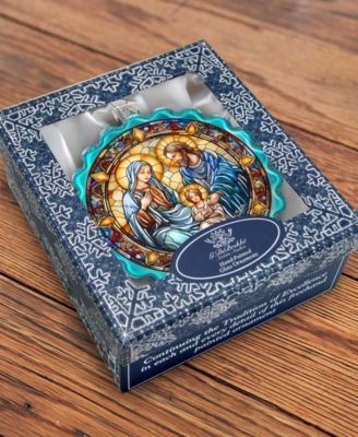 Family Love Classic Nativity Glass Ornament