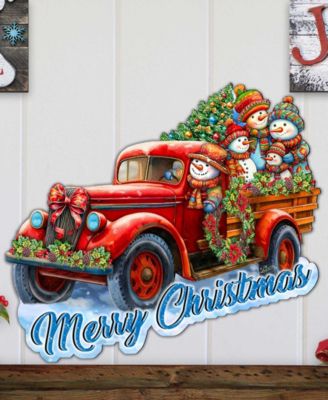 Snowman Family Truck Door Hanger