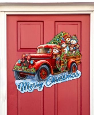 Snowman Family Truck Door Hanger