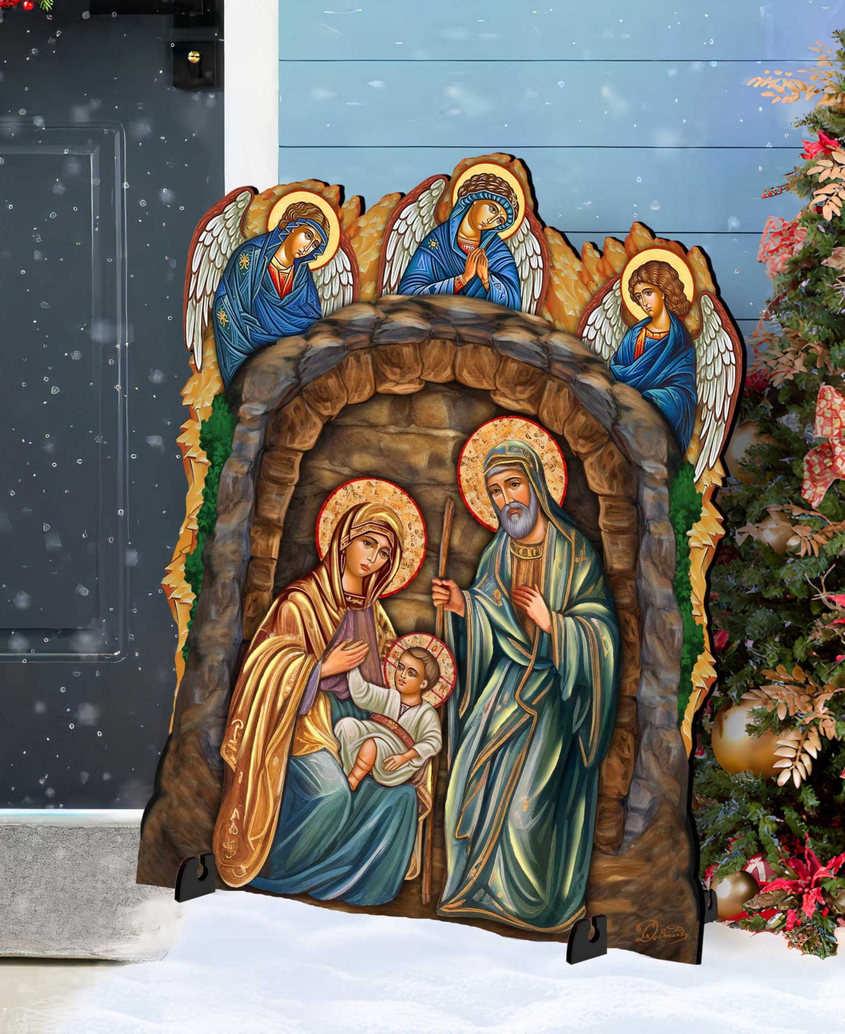 Designocracy Orthodox Nativity Outdoor Decor In Multi