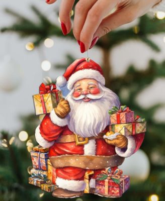 Santa's Gifts Wooden Ornaments, Set of 3