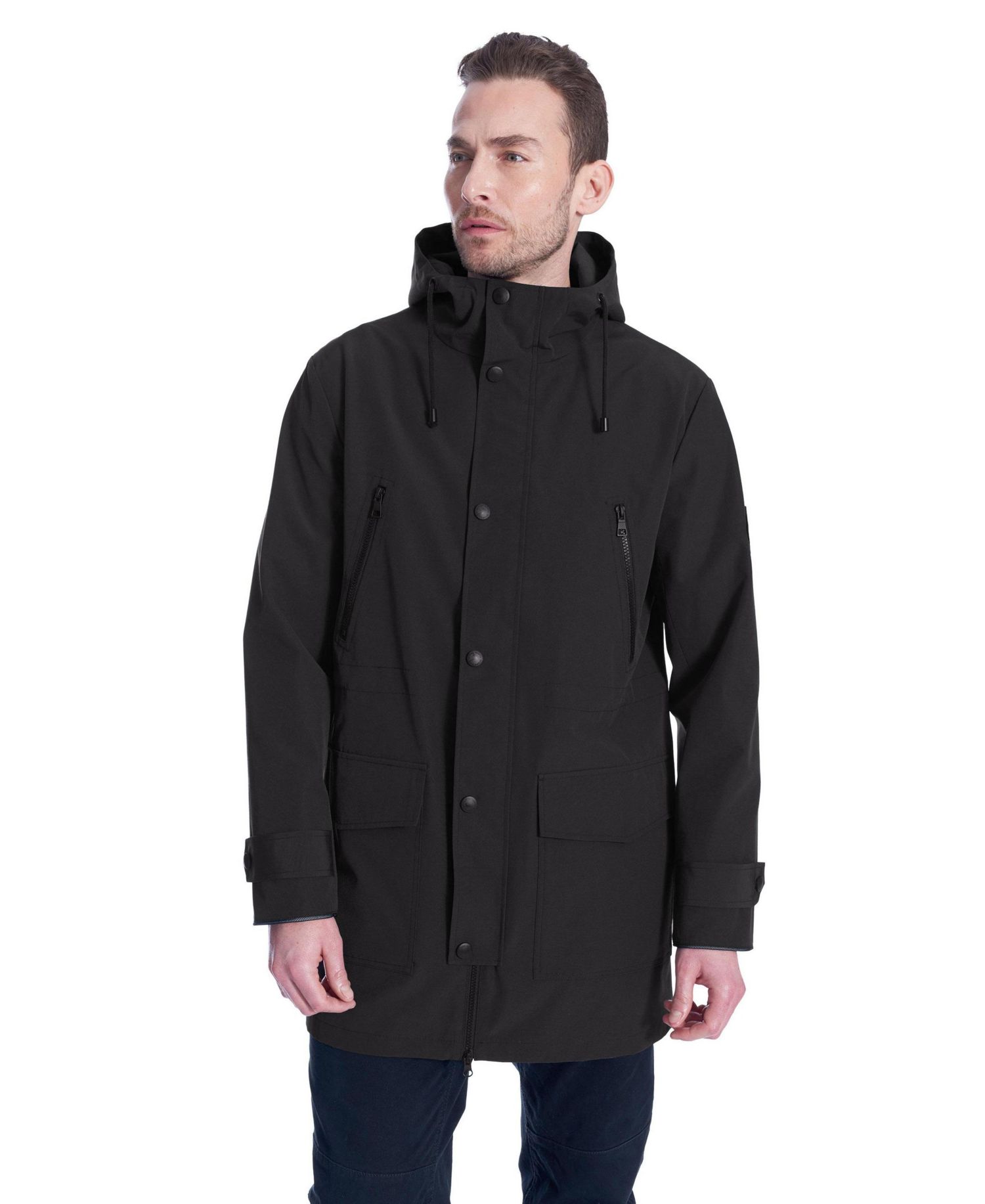 Men's Banks | Hooded Drawstring Raincoat