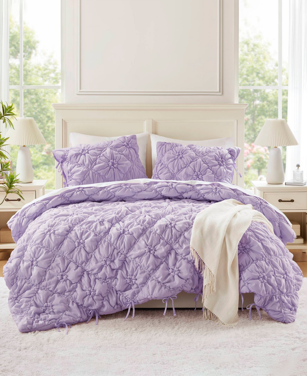 Intelligent Design Lily Floral 3-pc. Comforter Set, King In Purple