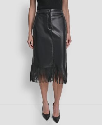 DKNY - Women's Fringe Midi Skirt