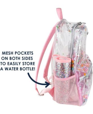 Flower Shop Clear Confetti Backpack Women's Fashion Book Bag For Ladies at School, Work, Travel, and the Beach (Medium