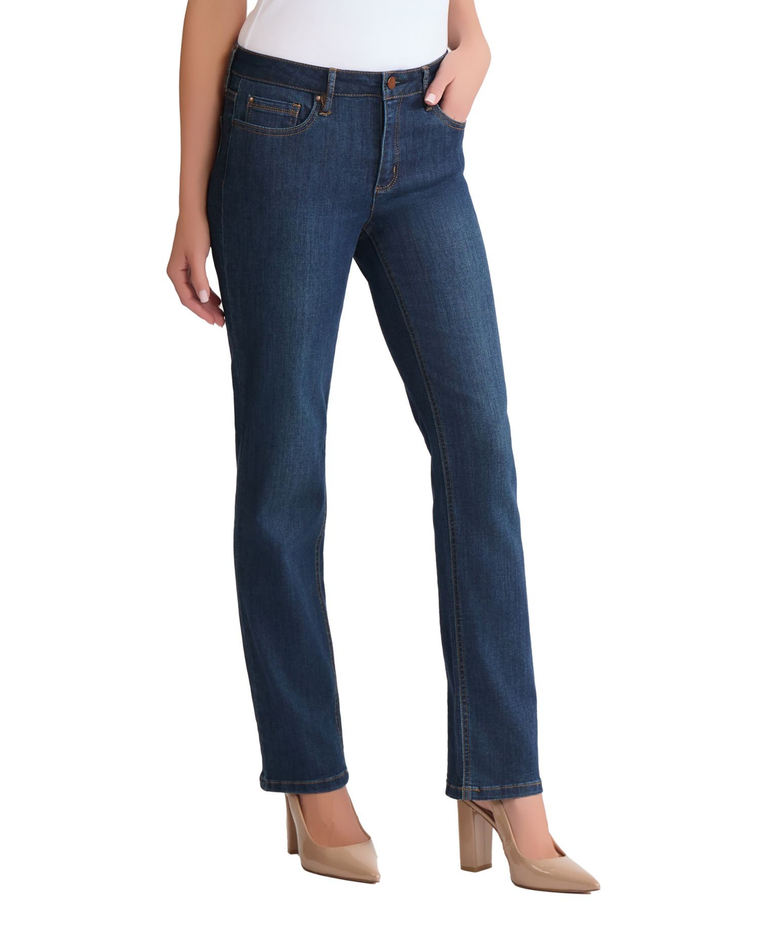 Women's Lexington Mid Rise Straight Leg Denim Jeans