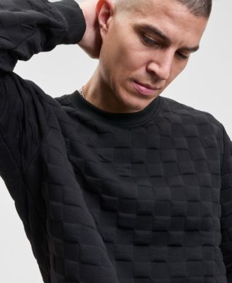 Men's Cube Textured Crewneck Sweatshirt, Macy's Exclusive
