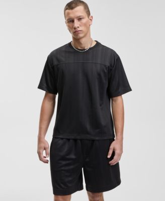 Mode of One - Men's Relaxed Fit Short Sleeve Tonal Striped Crewneck T-Shirt