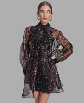Women's Floral Puff Sleeve Dress