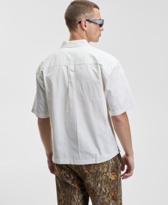 Men's Relaxed Fit Short Sleeve Ripstop Button-Front Shirt