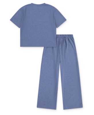 Girls' Boxy T-Shirt and Matching Pants, 2-Piece Pajama Set