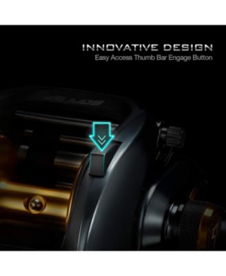 Alijoz Baitcaster Fishing Reel, 300 Size Baitcasting Reel, 33Lbs Max Drag, Freshwater Low Profile Casting Reel for Musky, 6.6:1/8.1:1 Gear Ratio