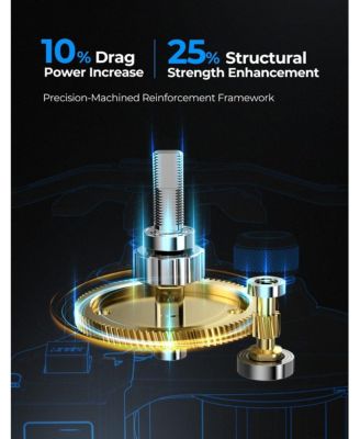 Alijoz 400 LC Trolling Reel with Line Counter, Aluminum Alloy Frame Low Profile Casting Reel 38Lbs Max Drag, 8+1 Stainless Bearings Fishing Reel